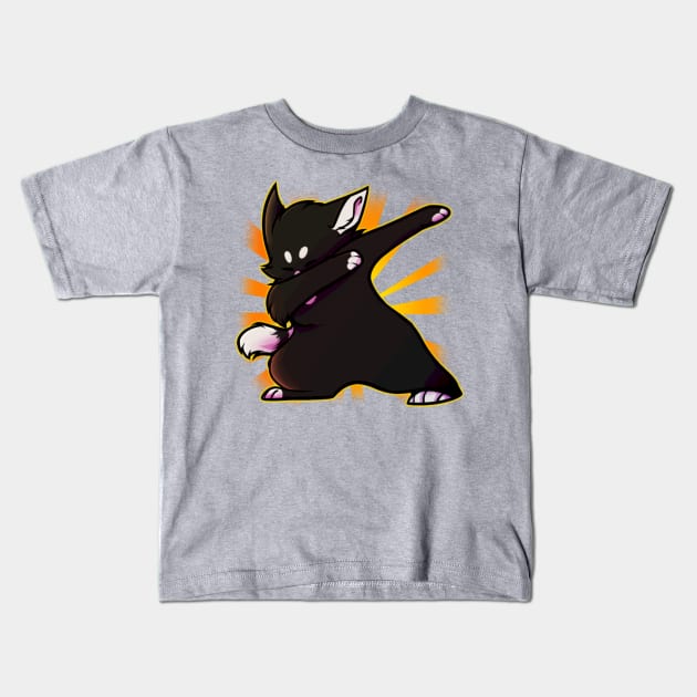 Funny Dabbing Cat Kids T-Shirt by Graffix